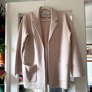Magaschoni Jacket Sweater Cardigan Cream Size Small Wool Cotton Blend